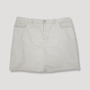 Croft & Barrow Mini Skort Classic Fit Stretch Front Pocket Cotton Blend Tan W 18